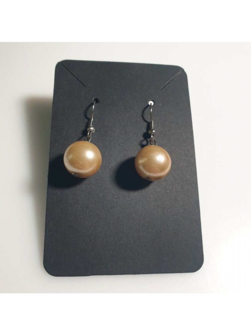 Gold Faux Pearl Dangle Earrings 1.5 In Drop Lightweight Hook Jewelry Accessories